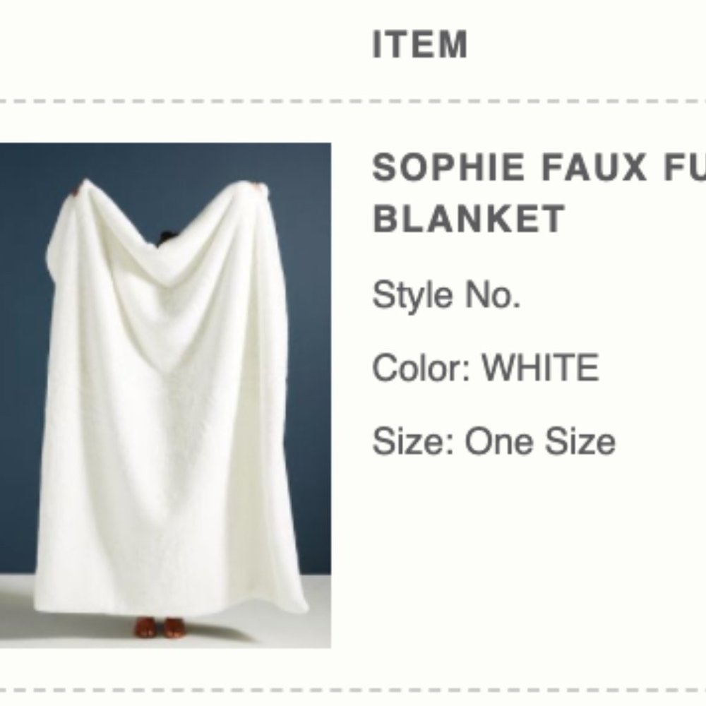 'Anthropology' Sophie Faux Fur Throw Blanket